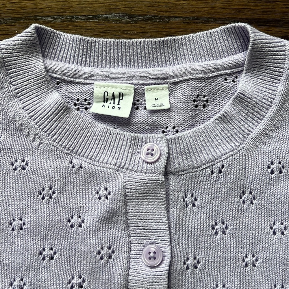 GAP Knit Girl Cardigan Purple Size 8 Medium - Picture 3 of 14